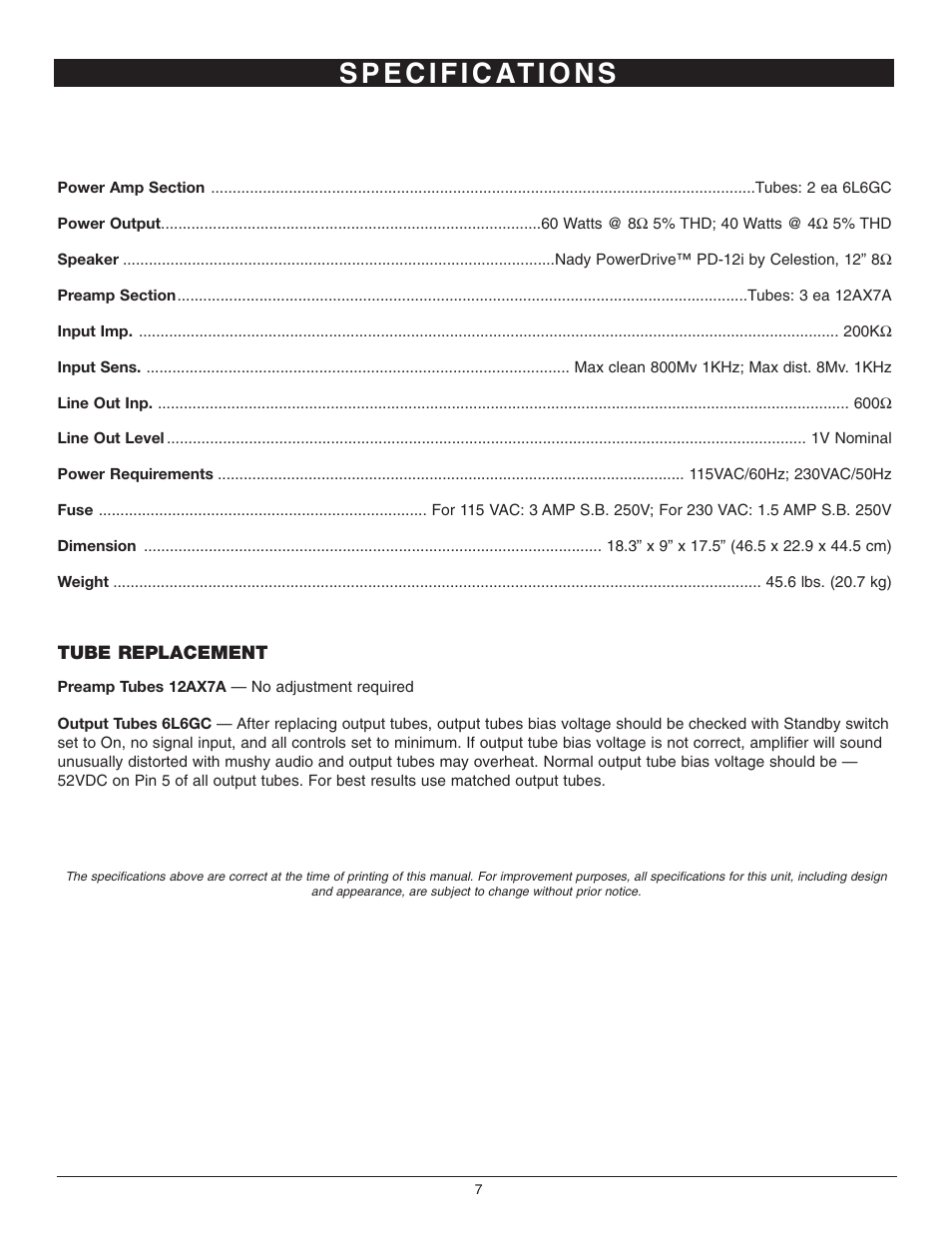 Nady Systems GTA-1260 User Manual | Page 7 / 8