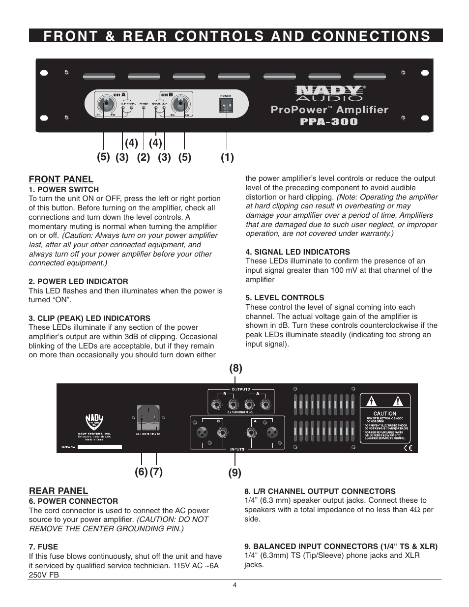 Nady Systems PPA-300 User Manual | Page 4 / 8