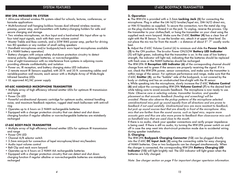 Nady Systems IRW-2PA User Manual | Page 4 / 8