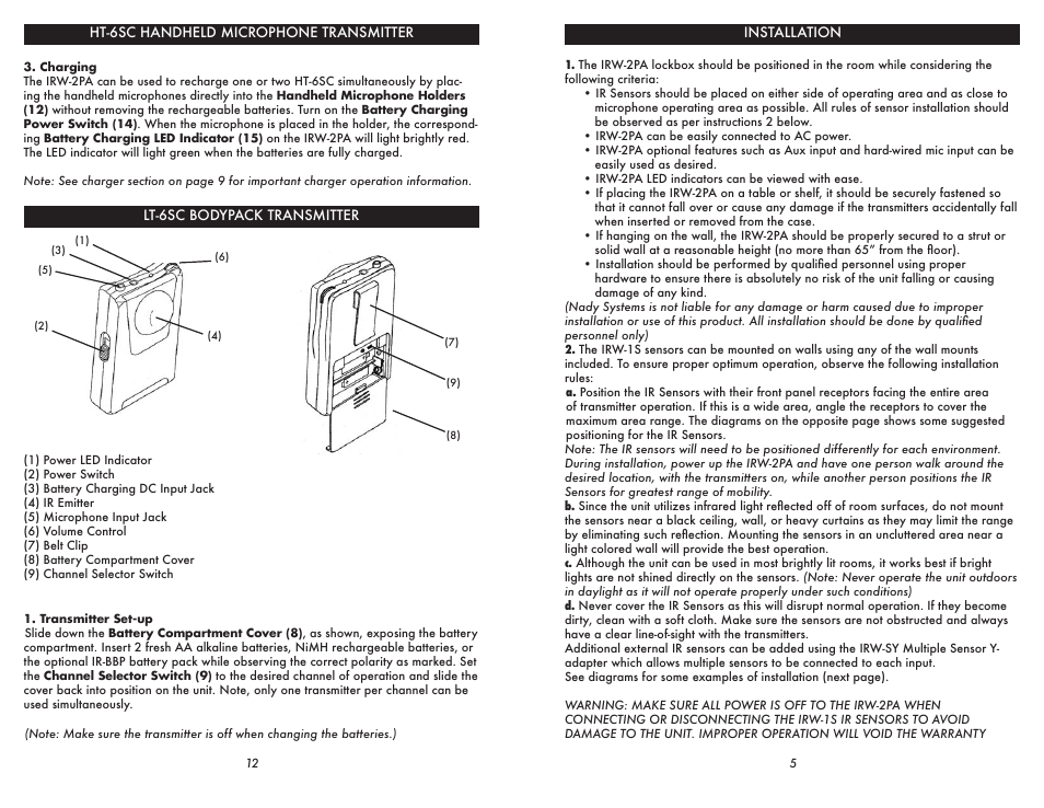 Nady Systems IRW-2PA User Manual | Page 5 / 8