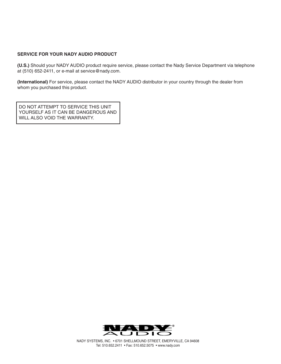 Nady Systems RPA-2 User Manual | Page 8 / 8