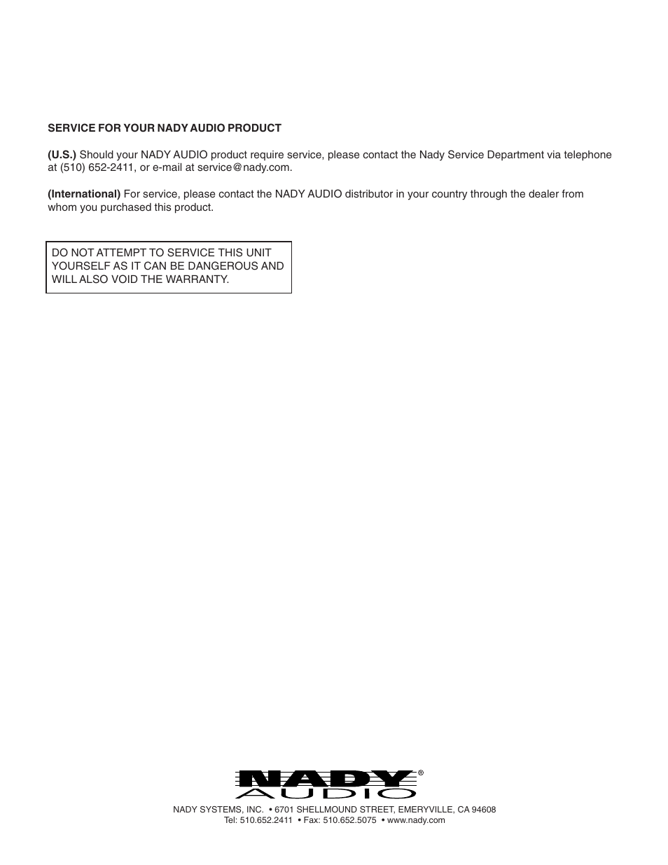 Nady Systems SPM-4250 User Manual | Page 12 / 12