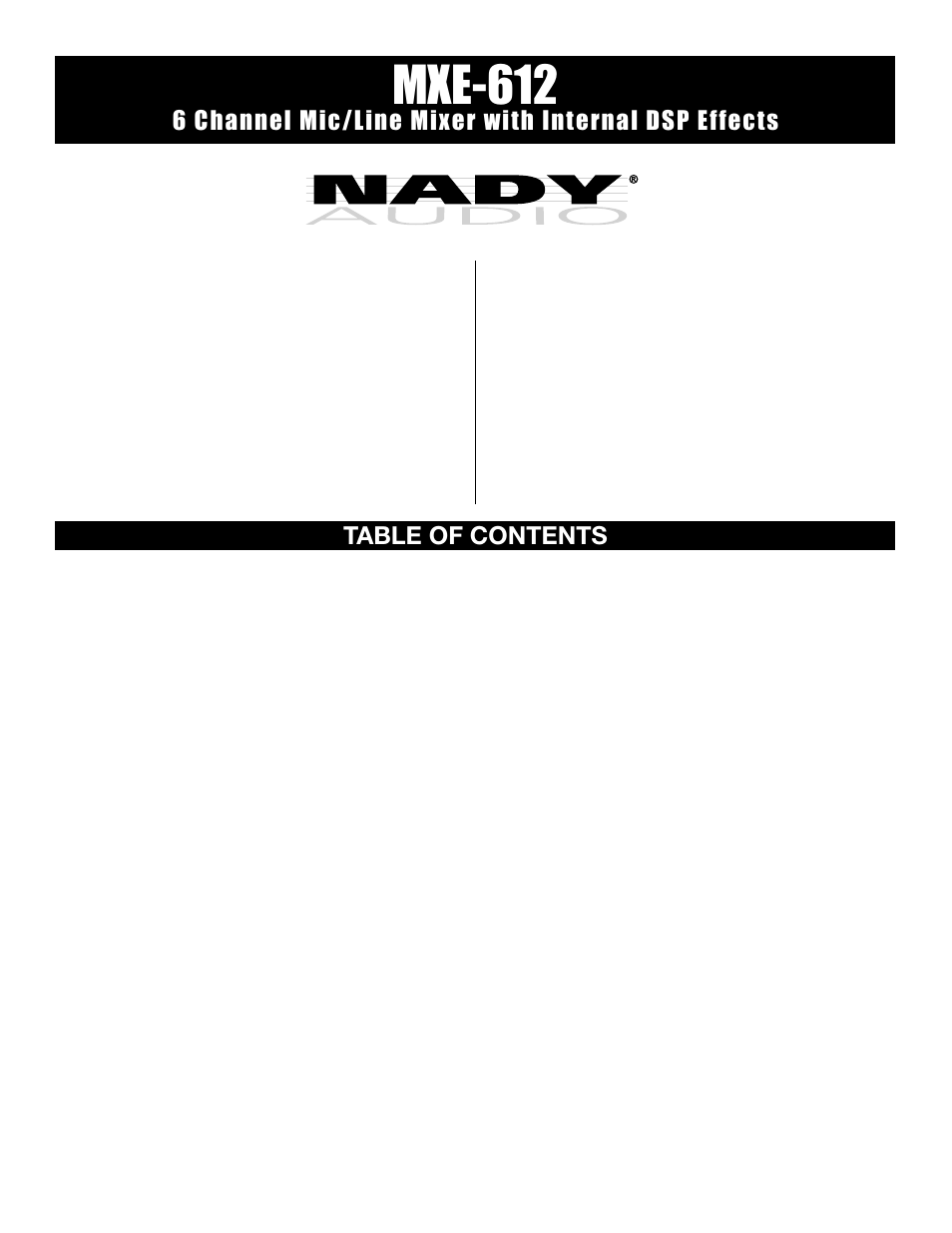 Nady Systems MXE-612 User Manual | Page 2 / 15
