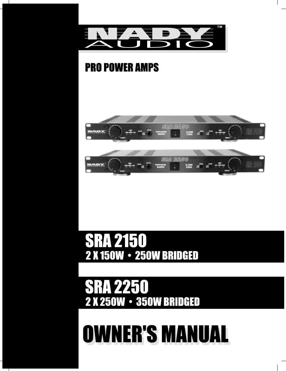 Nady Systems SRA 2150 User Manual | 8 pages