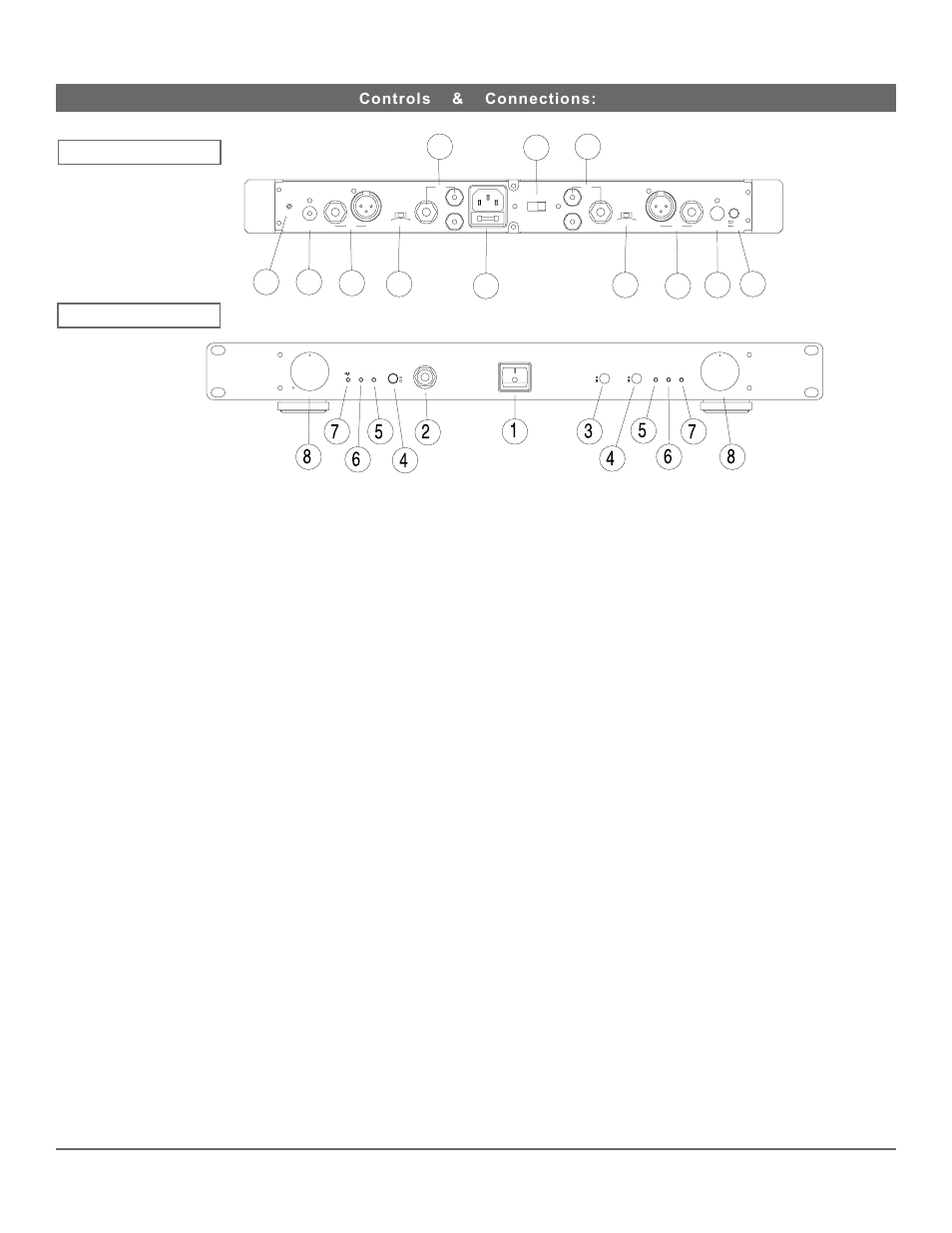Rear panel front panel 3, Power switch, Monitor jack | Speaker on/off switches, Sub filter on/off switches, Peak led indicators, Protection led indicators, Signal leds, Level controls, Ground | Nady Systems SRA 2150 User Manual | Page 4 / 8