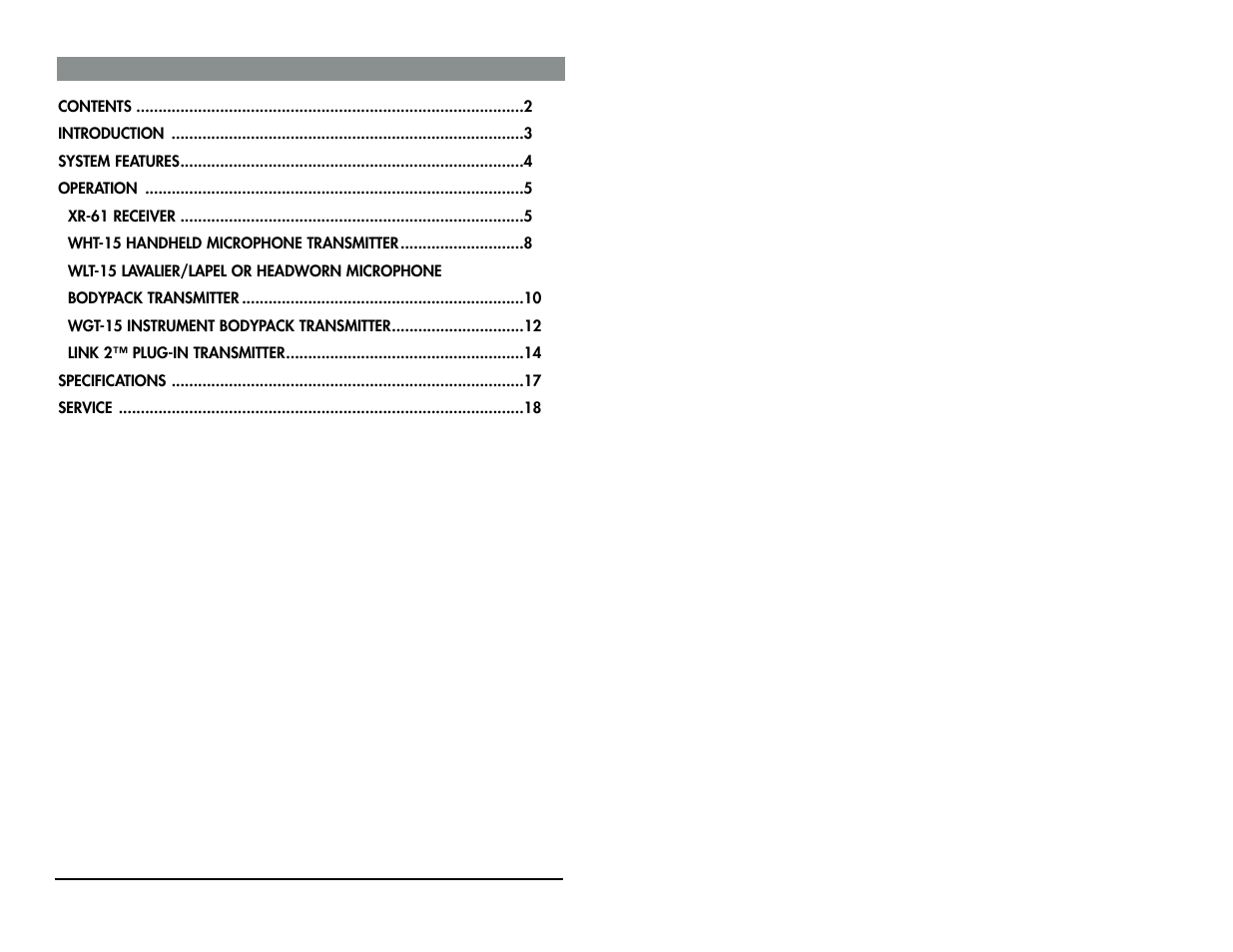 Nady Systems XR-61 User Manual | Page 2 / 10