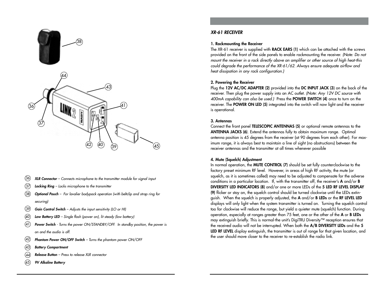 Nady Systems XR-61 User Manual | Page 5 / 10