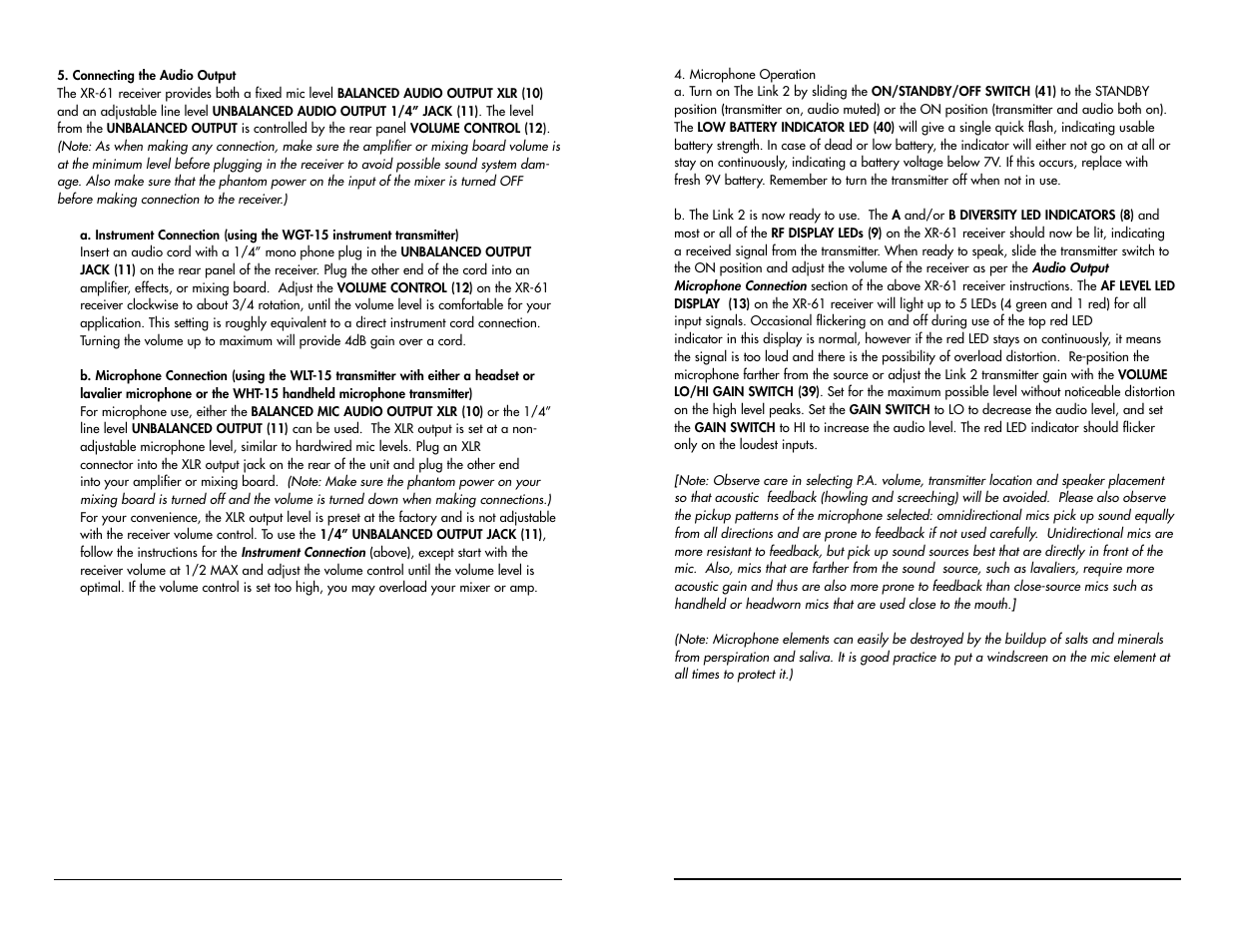 Nady Systems XR-61 User Manual | Page 6 / 10