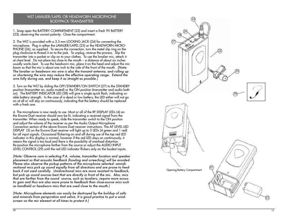 Nady Systems Dual Receiver VHF Wireless Microphone System Encore Duet User Manual | Page 10 / 10