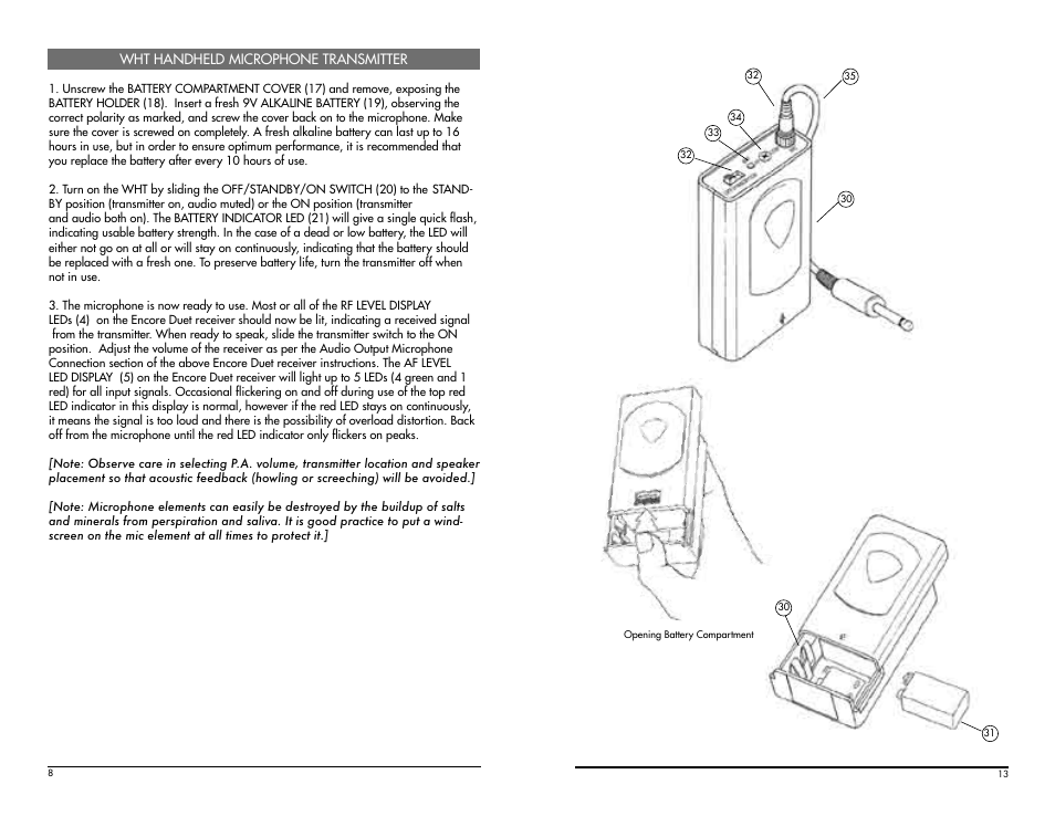 Nady Systems Dual Receiver VHF Wireless Microphone System Encore Duet User Manual | Page 8 / 10