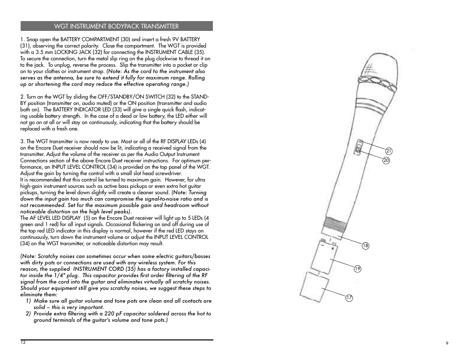 Nady Systems Dual Receiver VHF Wireless Microphone System Encore Duet User Manual | Page 9 / 10