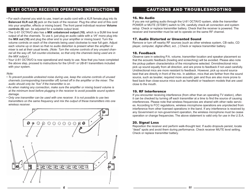 Nady Systems OCTAVO U-81 User Manual | Page 6 / 8