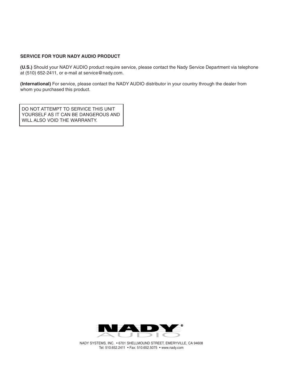 Nady Systems 4180 User Manual | Page 8 / 8