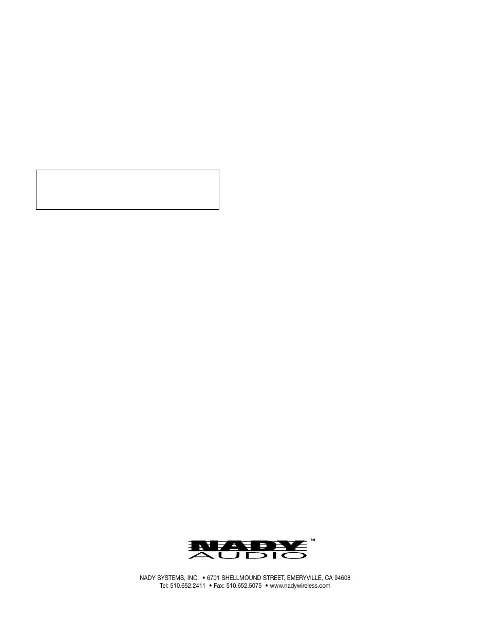 Nady Systems SPA 1400 User Manual | Page 11 / 11