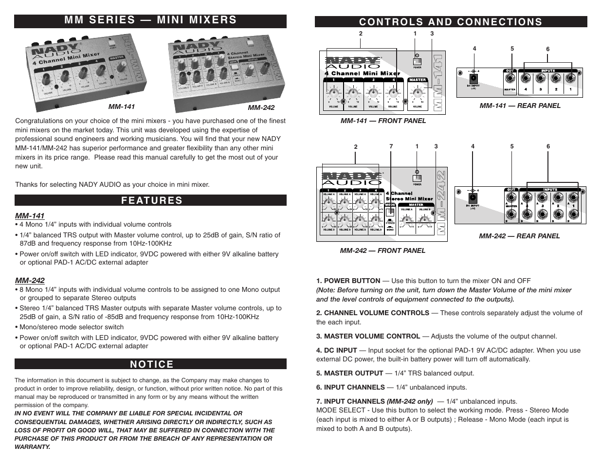 Nady Systems MM User Manual | Page 2 / 2