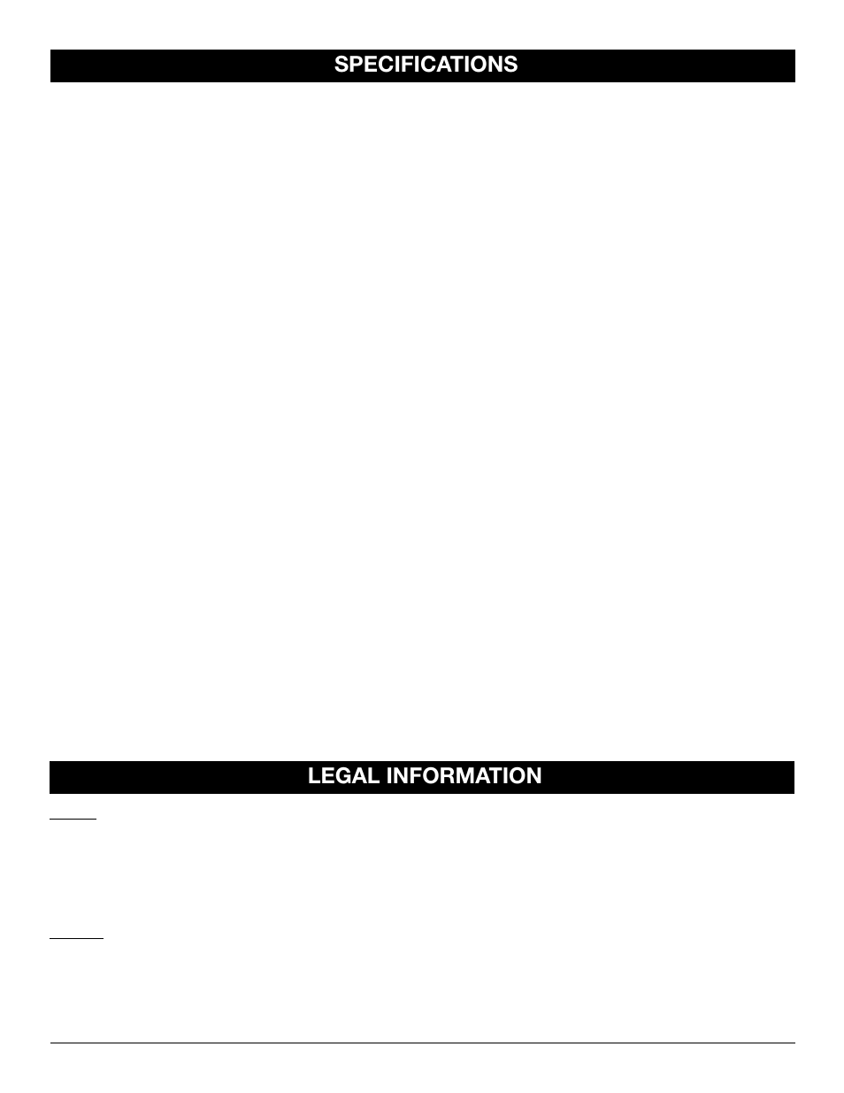 Specifications, Legal information | Nady Systems RMX6 User Manual | Page 6 / 8