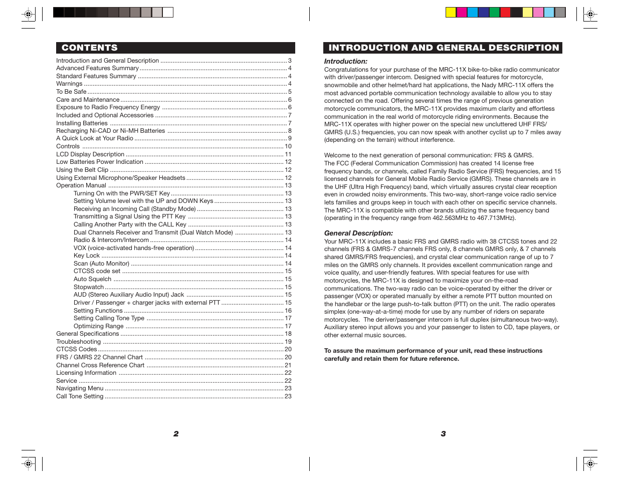 Nady Systems Nady MRC-11X User Manual | Page 2 / 13