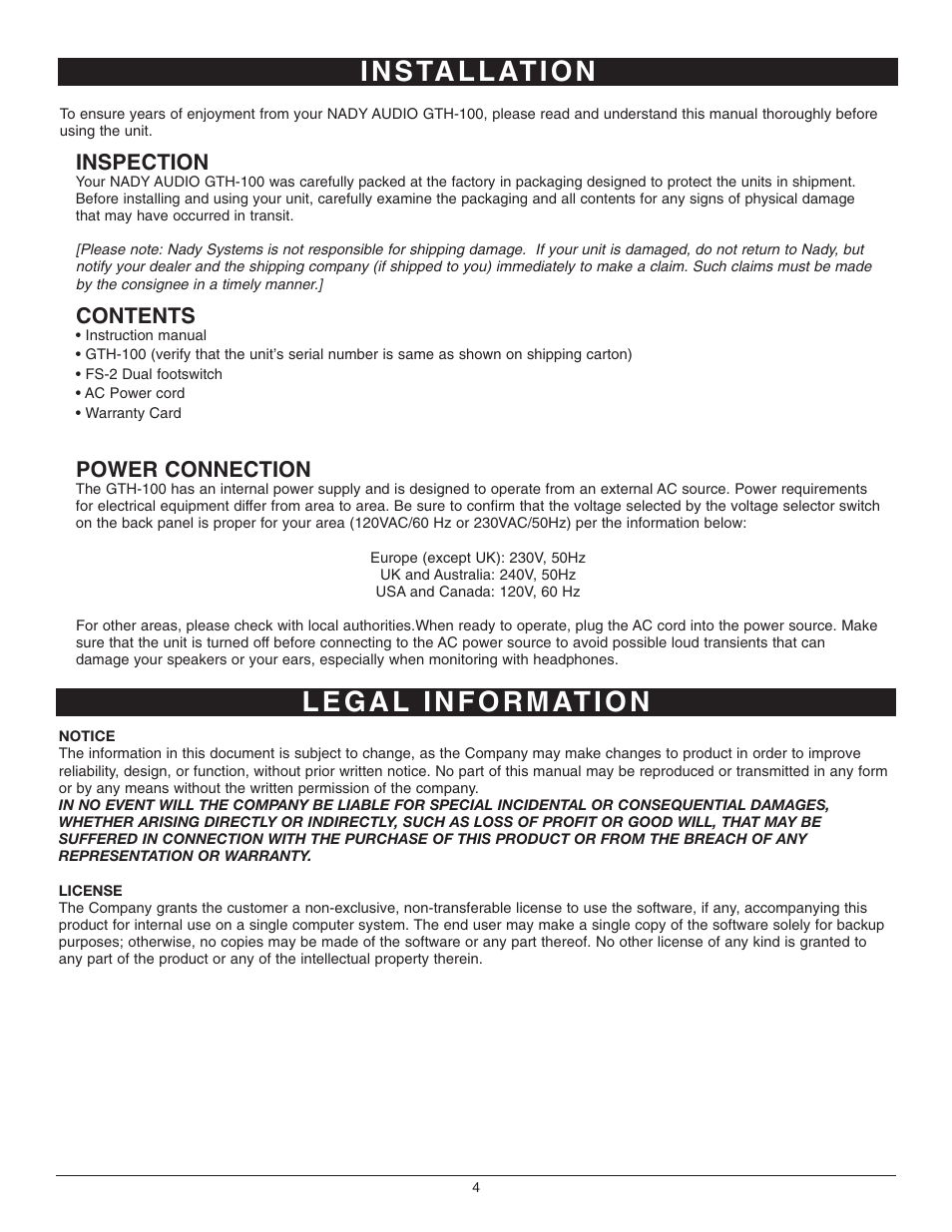 Nady Systems GTH-100 User Manual | Page 4 / 8