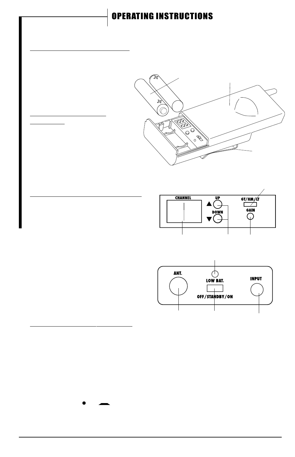 Operating instructions | Nady Systems UHF-16 User Manual | Page 12 / 19