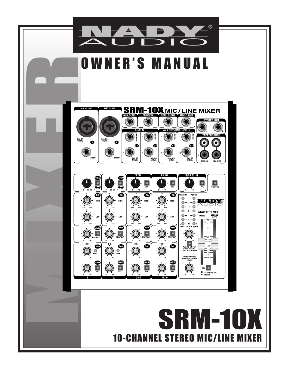 Nady Systems SRM-10X User Manual | 15 pages