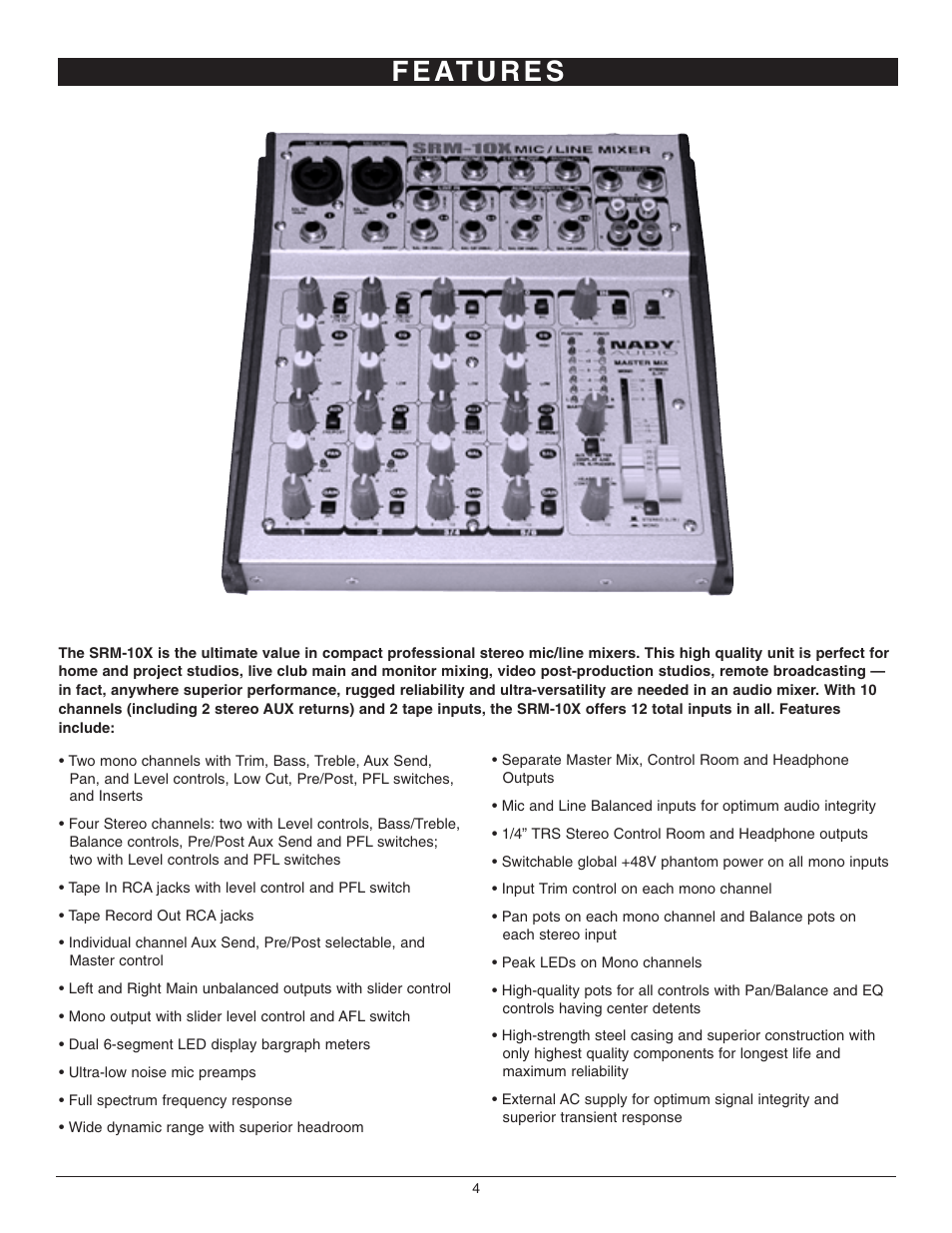 Nady Systems SRM-10X User Manual | Page 4 / 15