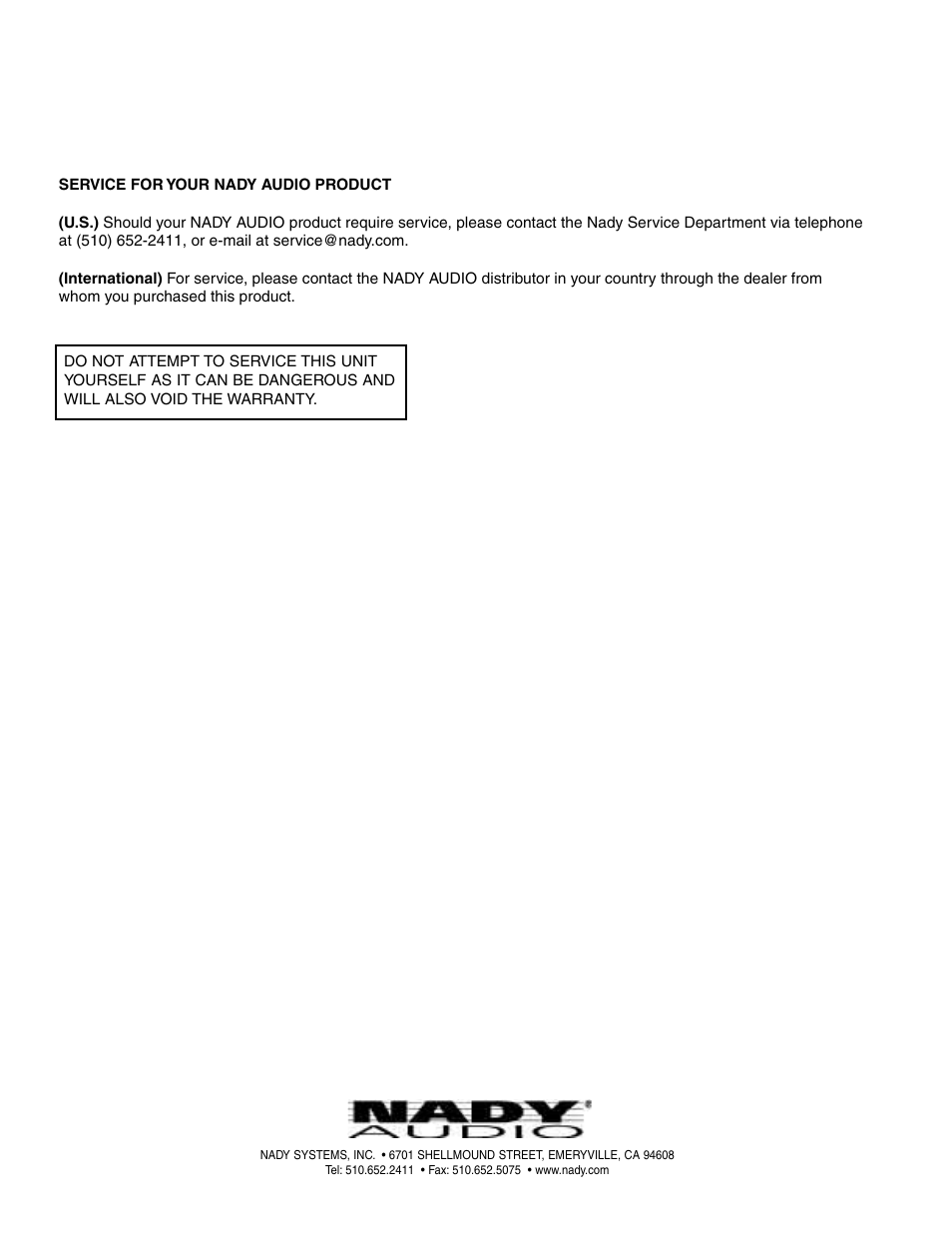 Nady Systems MPM 8175 User Manual | Page 12 / 12
