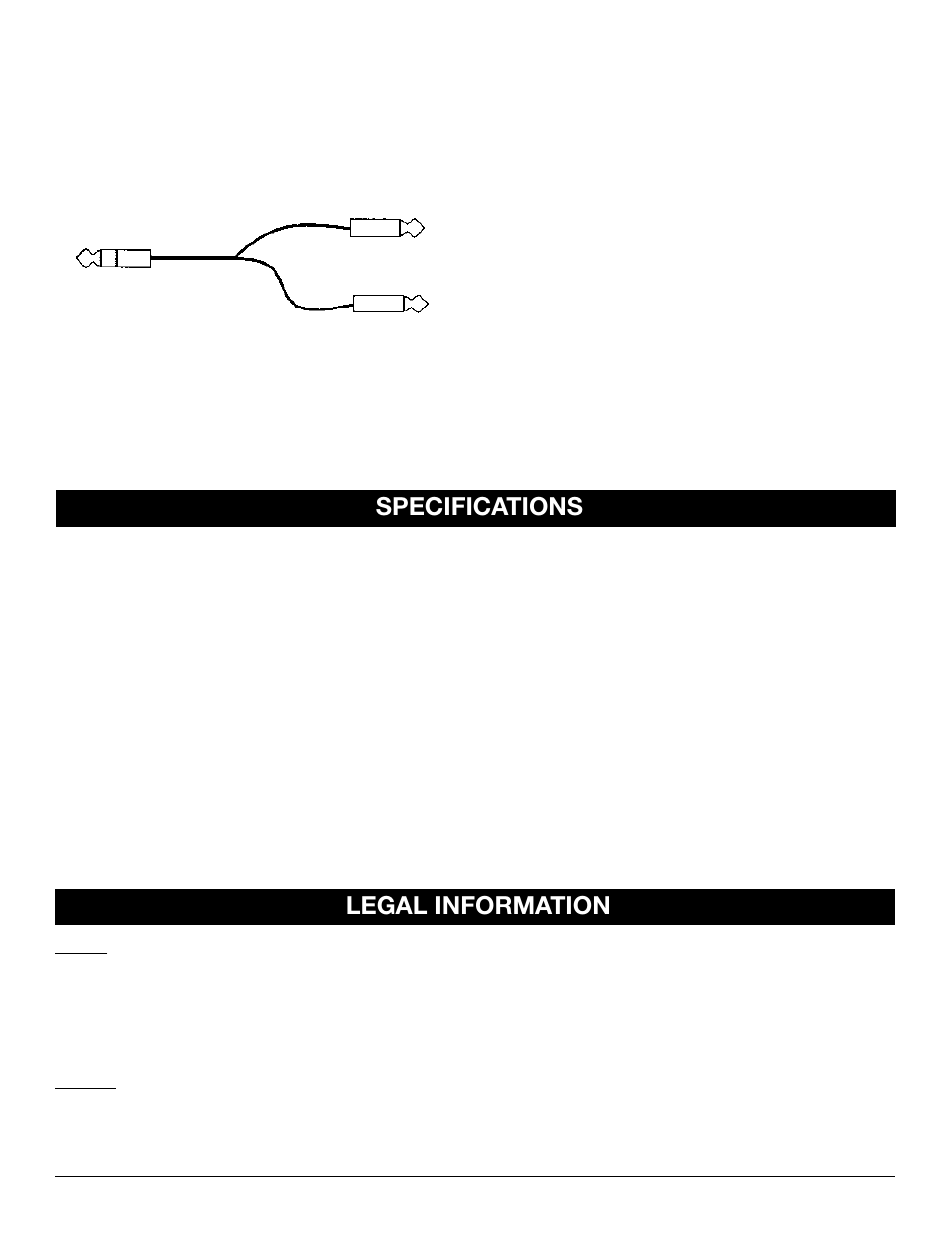 Specifications, Legal information | Nady Systems TMP-3 User Manual | Page 7 / 8