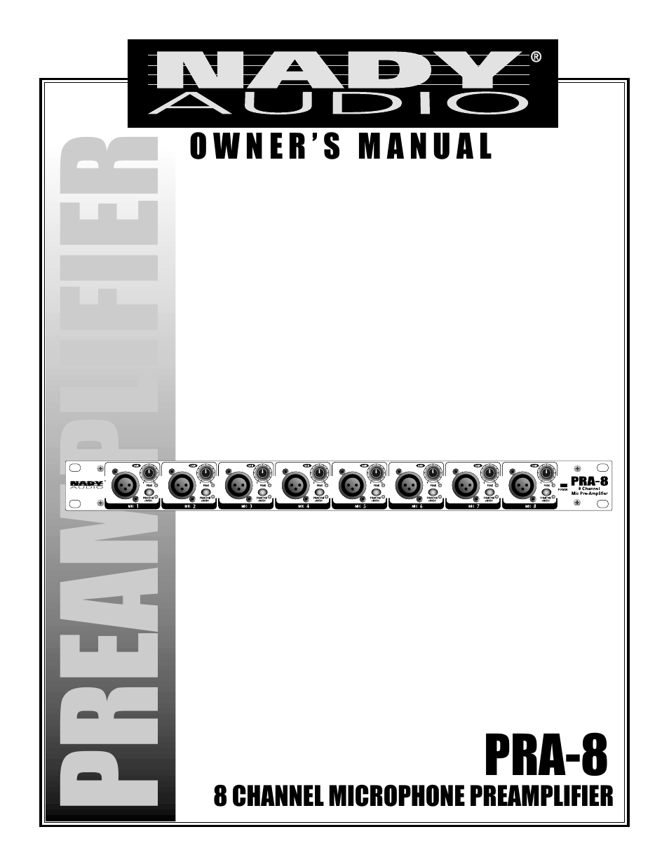 Nady Systems PRA-8 User Manual | 8 pages
