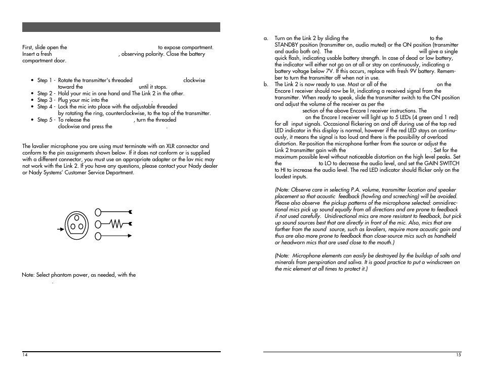 Nady Systems Encore I User Manual | Page 8 / 11