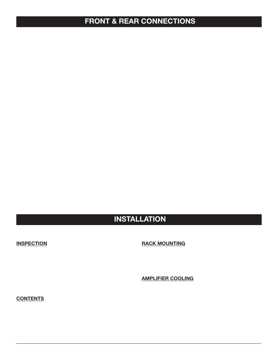 Front & rear connections, Installation | Nady Systems XA User Manual | Page 6 / 12