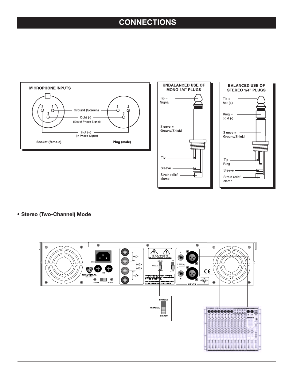 Connections | Nady Systems XA User Manual | Page 7 / 12
