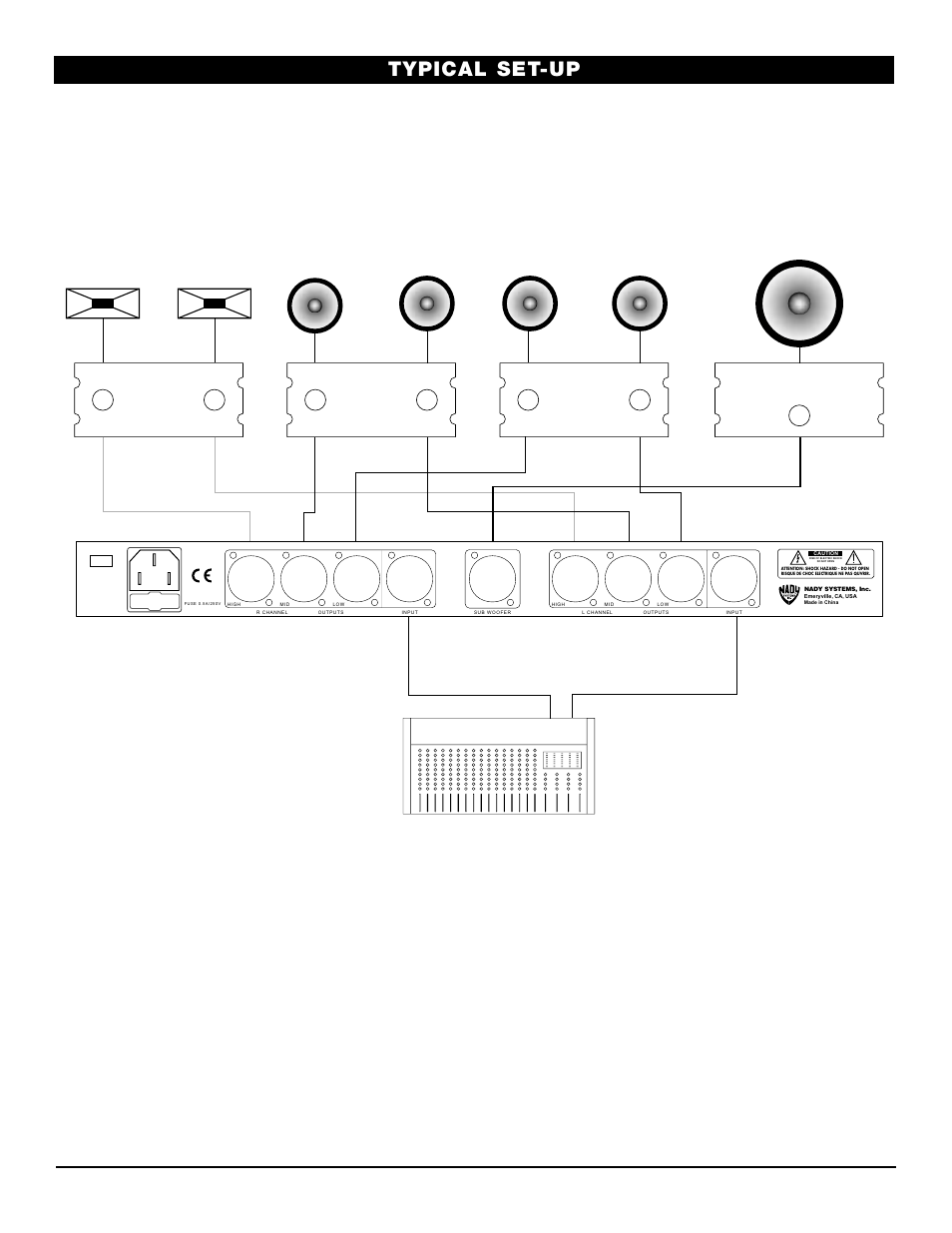 Typical set-up | Nady Systems CX-23SW User Manual | Page 6 / 7