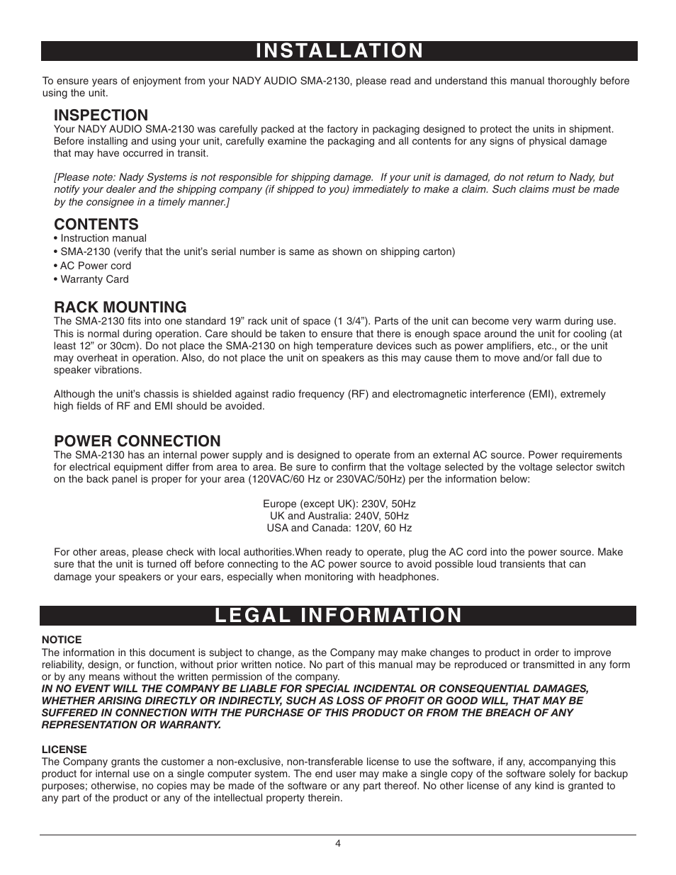 Nady Systems SMA-2130 User Manual | Page 4 / 8