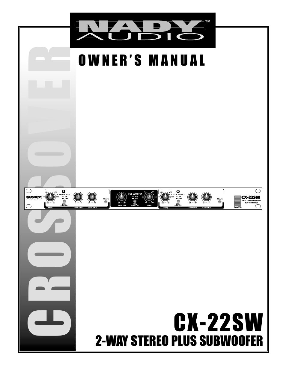 Nady Systems CX-22SW User Manual | 7 pages