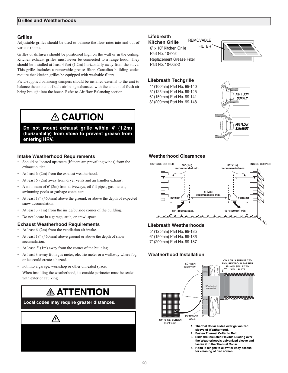 Caution | Lifebreath RNC120D User Manual | Page 20 / 36
