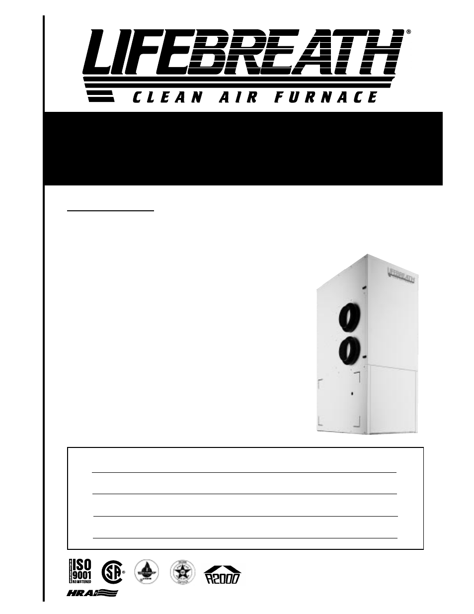 Lifebreath 4TONDHW(T) User Manual | 42 pages
