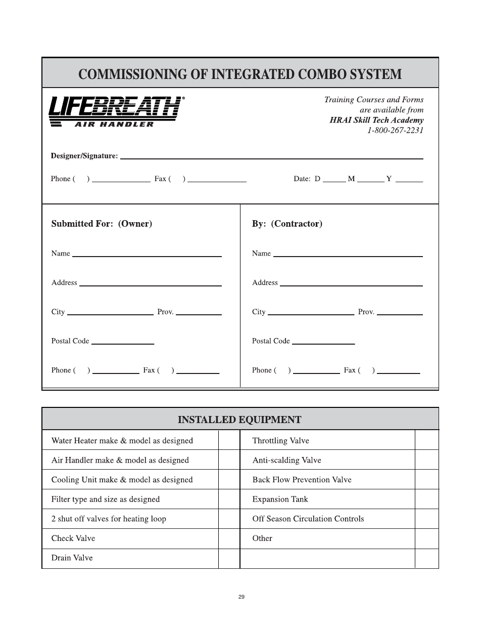 Lifebreath AH80BHW User Manual | Page 29 / 32
