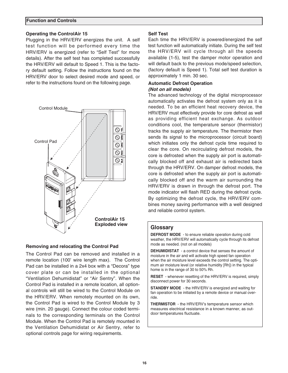 Glossary | Lifebreath 200MAX RX  EN User Manual | Page 16 / 36