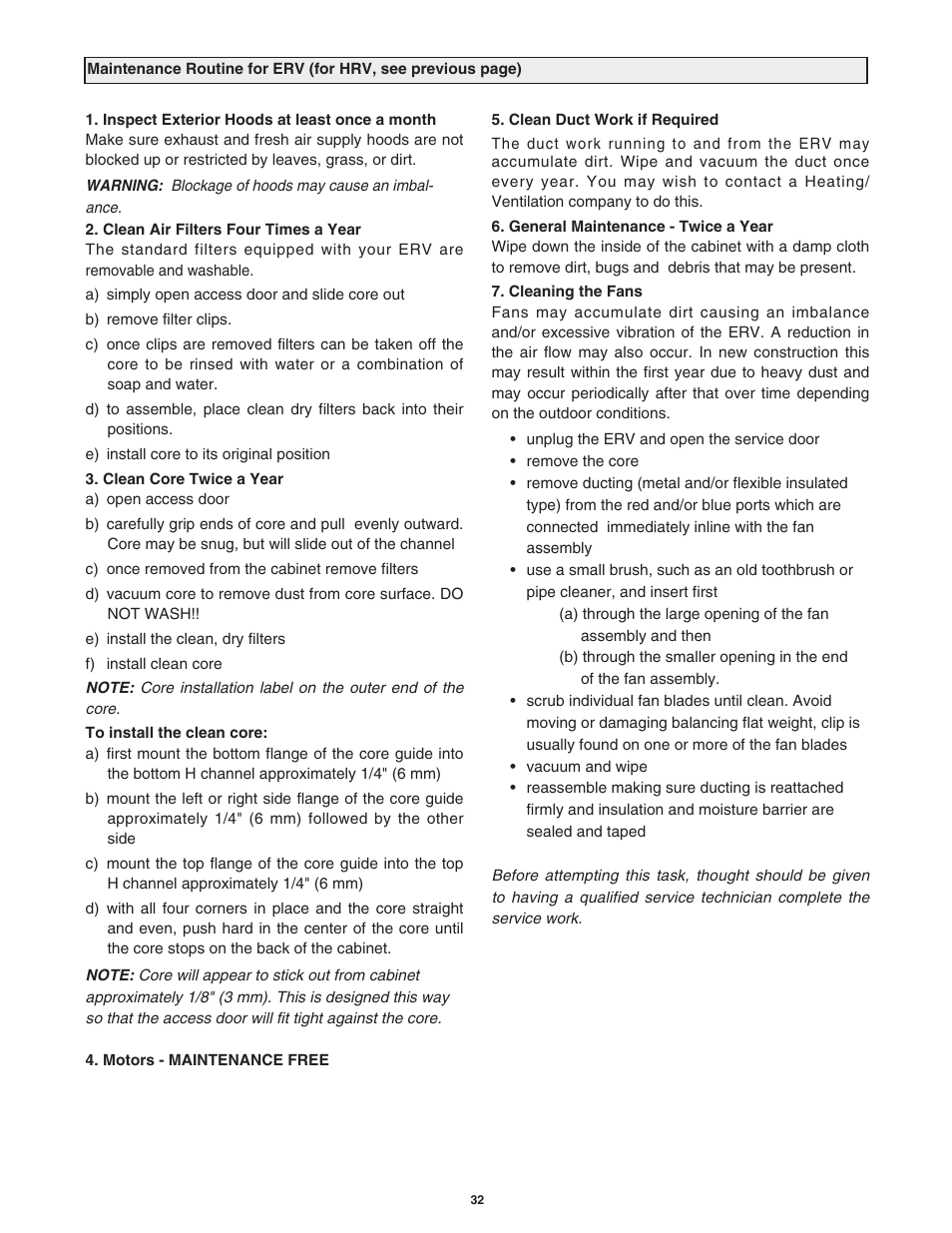 Lifebreath MAXTOP User Manual | Page 32 / 36