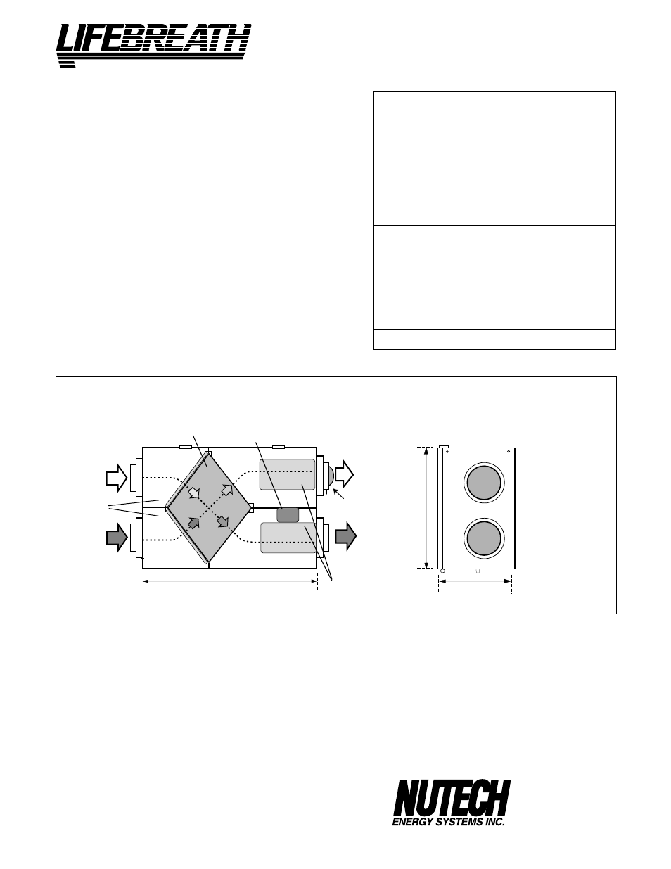 Model 200erv, Dimensions 200erv, Engineering data | Performance, Options | Lifebreath 200ERV User Manual | Page 11 / 32