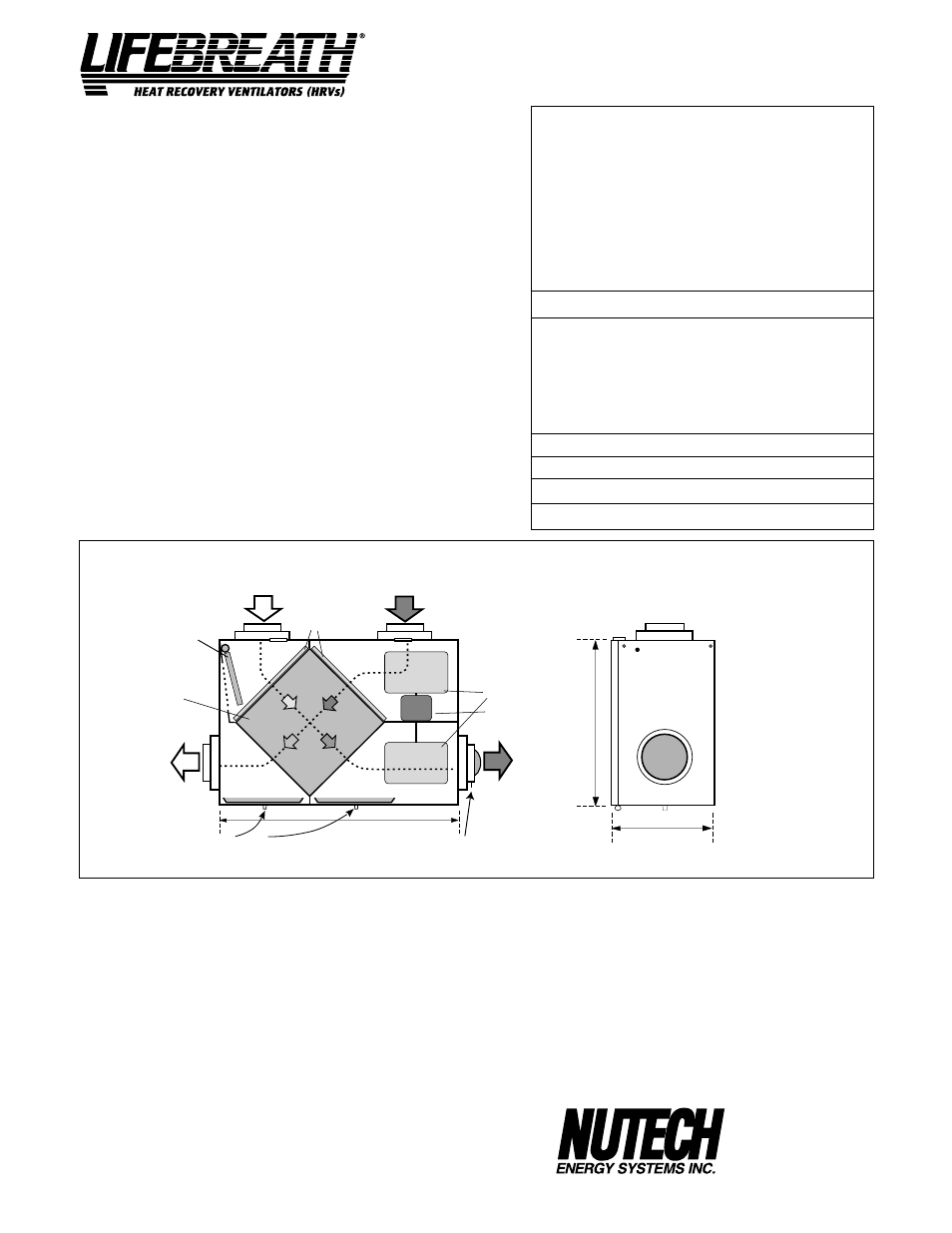 Model 200max, Dimensions 200max, Performance | Engineering data, Options | Lifebreath 200ERV User Manual | Page 7 / 32