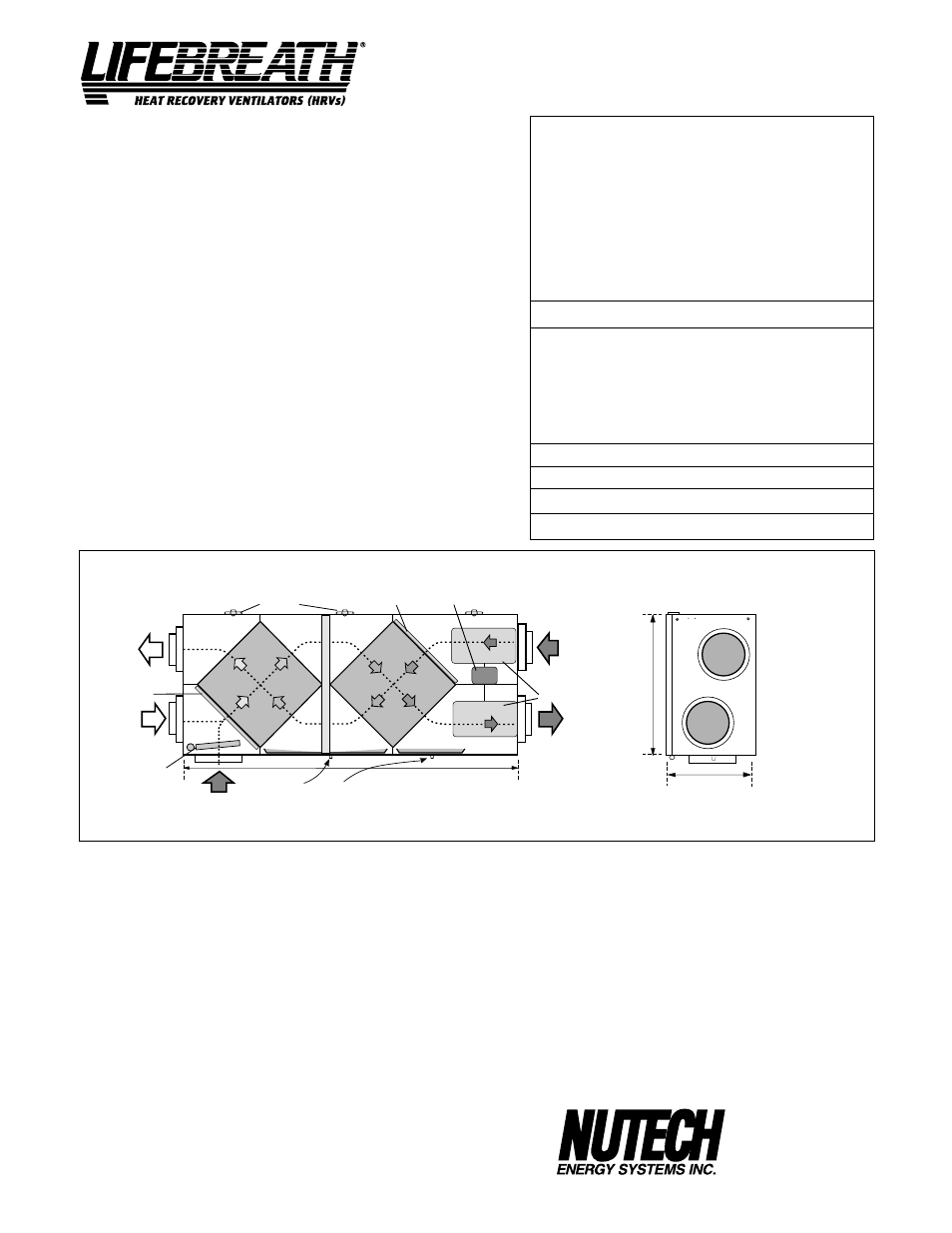 Model 195dcs, Engineering data, Performance | Dimensions 195dcs, Options | Lifebreath 200ERV User Manual | Page 9 / 32