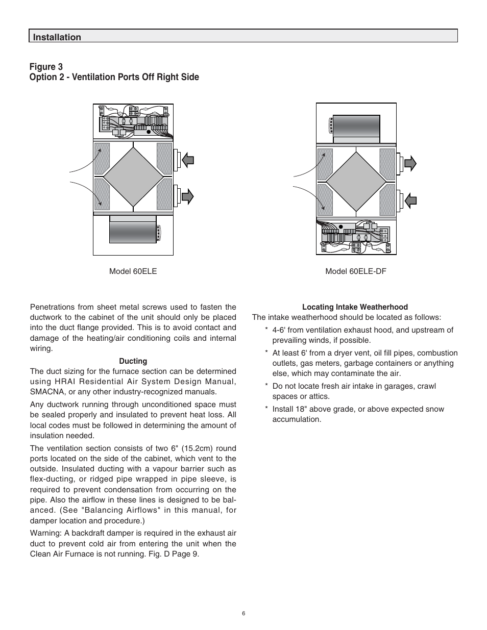 Lifebreath CLEAN AIR FURNACE 60ELE User Manual | Page 6 / 16