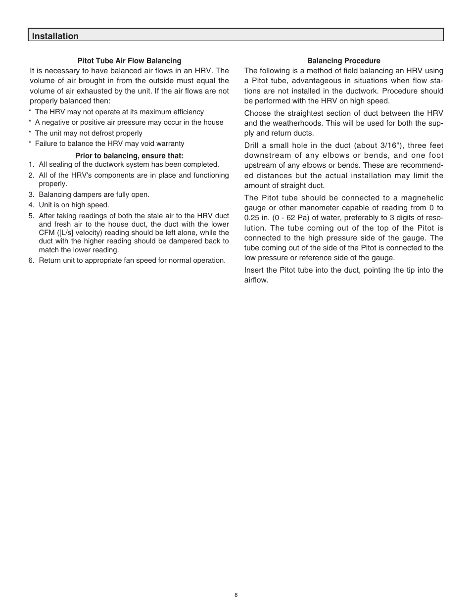 Lifebreath CLEAN AIR FURNACE 60ELE User Manual | Page 8 / 16