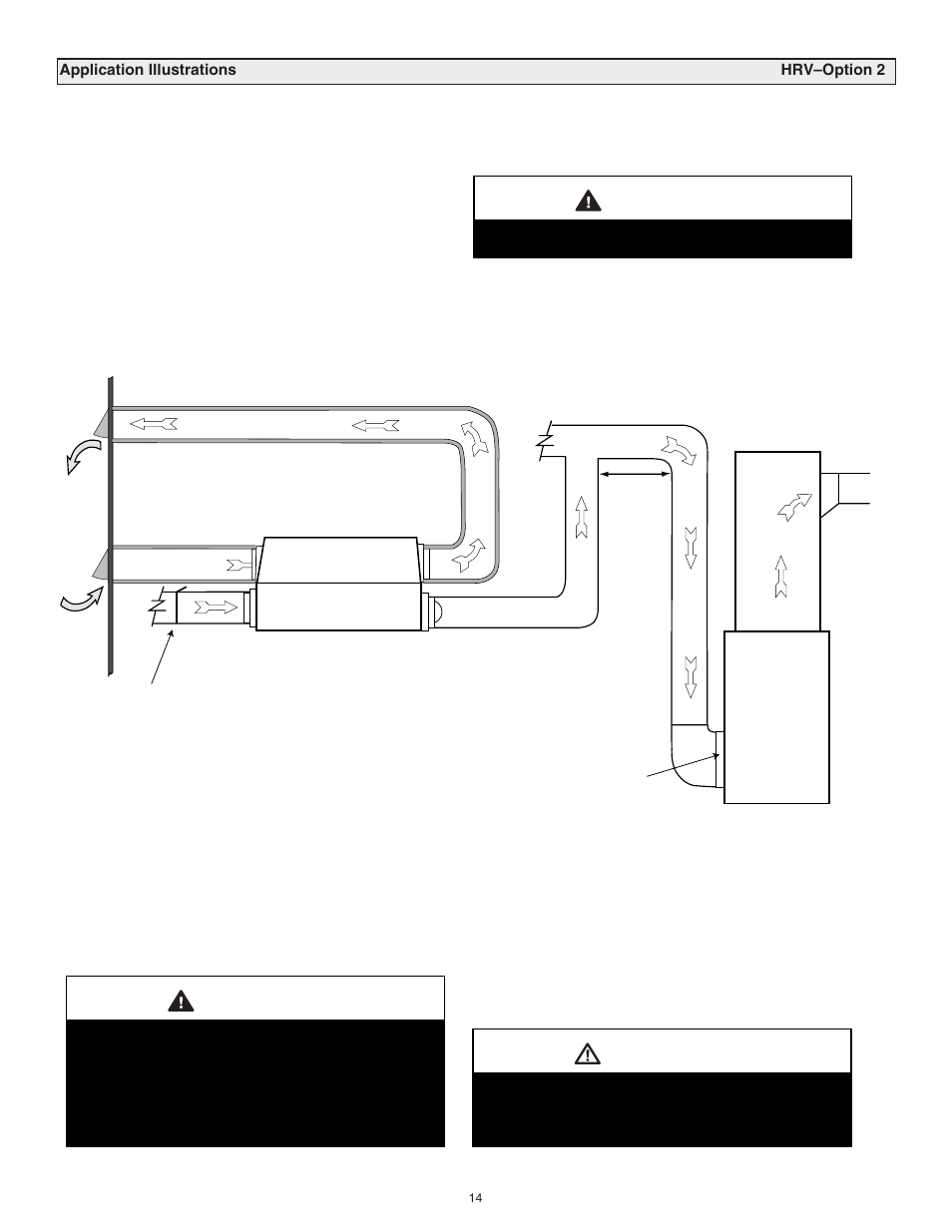 Warning, Caution, Partially dedicated system for hrv | Lifebreath RNC120F User Manual | Page 14 / 28