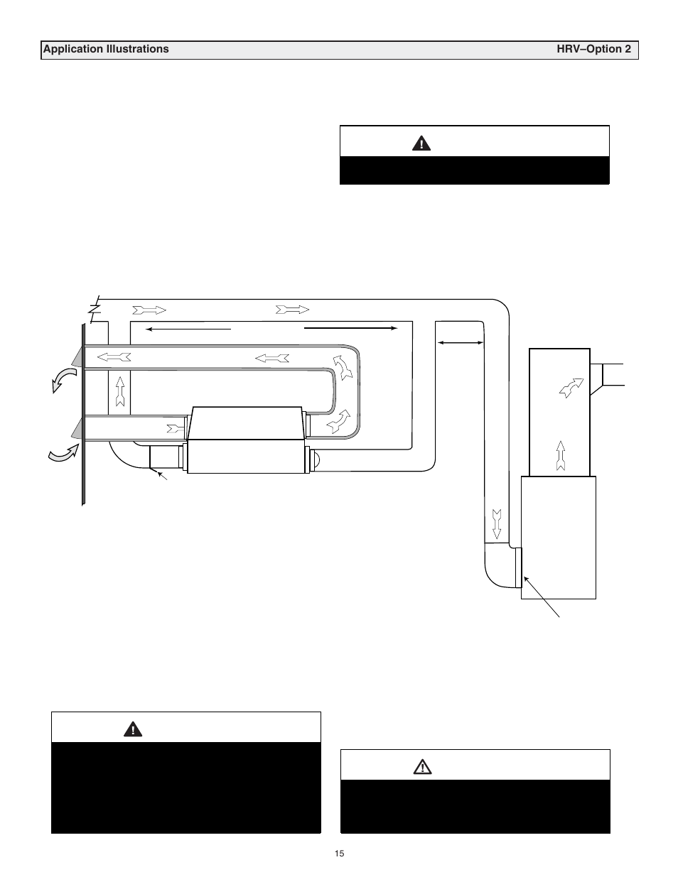 Warning, Caution, Simplified installation for hrv | Lifebreath RNC120F User Manual | Page 15 / 28