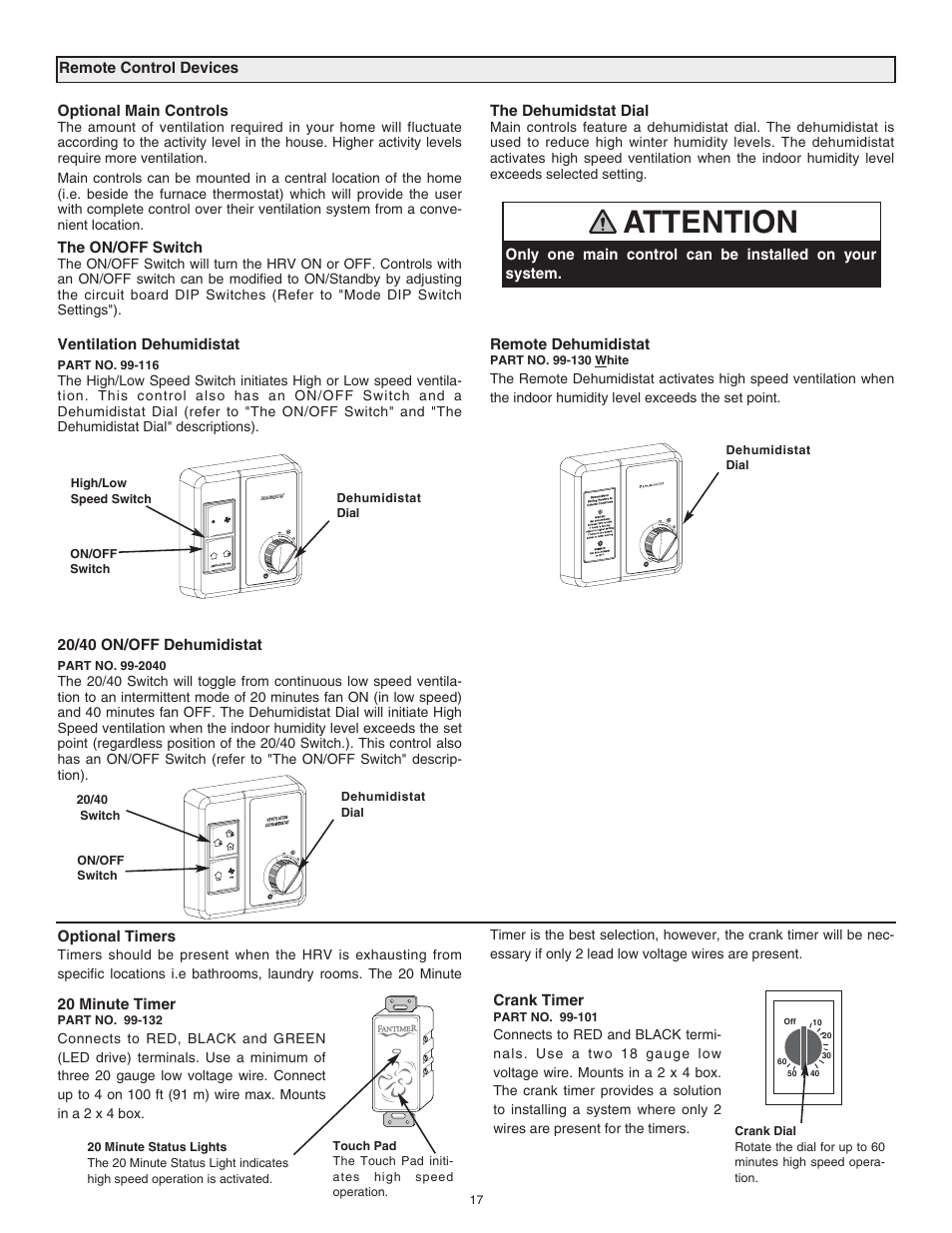 Attention | Lifebreath RNC120F User Manual | Page 17 / 28