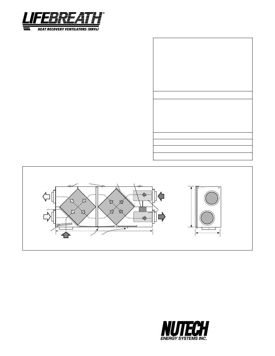 Model 300dcs, Engineering data, Performance | Dimensions 300dcs, Options | Lifebreath CONTROLAIR 15 200MAX User Manual | Page 10 / 32