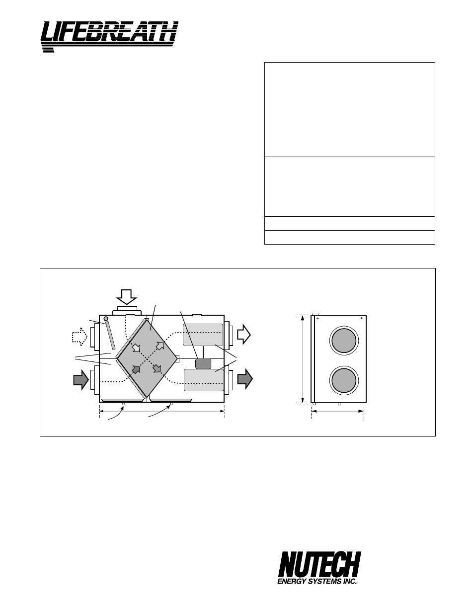 Model 200ervd, Dimensions 200ervd, Engineering data | Performance, Options | Lifebreath CONTROLAIR 15 200MAX User Manual | Page 12 / 32