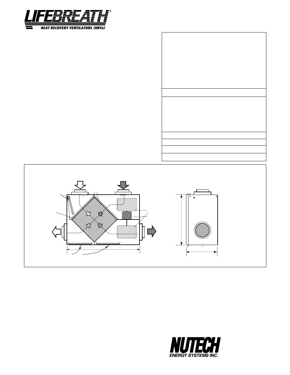 Model 200max, Dimensions 200max, Performance | Engineering data, Options | Lifebreath CONTROLAIR 15 200MAX User Manual | Page 7 / 32